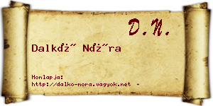 Dalkó Nóra névjegykártya