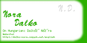 nora dalko business card